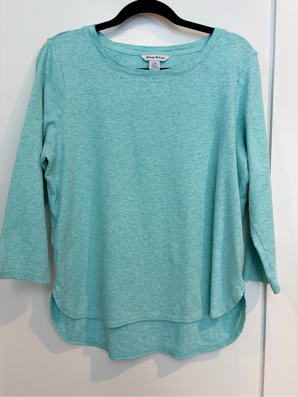 Tommy Bahama Aqua 3/4 Sleeve High-Low Tee L